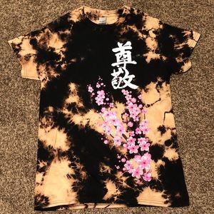 Bleached tie dye t-shirt.